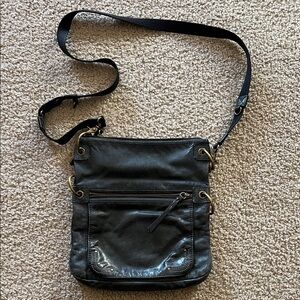 Black Leather Sak Crossbody Bag